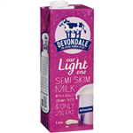 Devondale Milk Semi Skim UHT Long Life 1L 10 per Carton