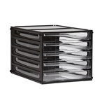 Esselte Multi Drawer Storage 24x315x4cm Black Clear