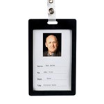 Rexel ID Coloured Plastic Card Holder Portrait Black 6 Pack