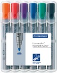 Staedtler Lumocolor Flipchart Marker Assorted 6 Wallet