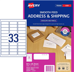 Avery Address Labels Smooth Feed 33Up White 100 Pack