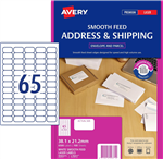Avery Address Labels Smooth Feed 65Up White 100 Pack