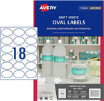 Avery Labels Oval 635x423mm Matt White 10 Pack