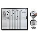 VisionChart Whiteboard Magnetic Planner 20 Name Staff Status