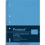 Protext Spiral Notebook A4 5 Subject 250 page 5 per Pack