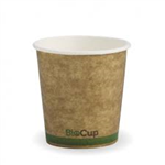 BioPak Wall Cup Single 4oz Kraft with Green Stripe 2000 Carton