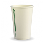 BioPak Wall Cup Single 10oz White with Green 50 Carton