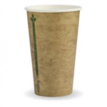BioPak Wall Cup Single 12oz Kraft and Green Stripe 50 Pack 20 per Carton