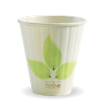BioPak Wall Cup Double Leaf Design 8oz 90mm Pk50 20 per Carton