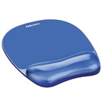 Fellowes 91141 Crystal Gel Mouse Pad Wrist Rest Blue