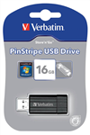 Verbatim 49063 USB Store N Go Pinstripe 16gb Black