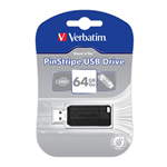 Verbatim 49065 USB Store N Go Pinstripe 64gb Black
