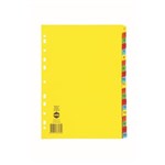 Marbig Dividers 1 to 20 Tab Manilla A4 Brights