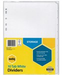 Marbig Dividers 10 Tab Manilla A4 White