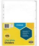 Marbig Dividers 5 Tab Manilla A4 White