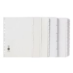 Marbig Dividers 10 Tab Manilla A4 White 20 Pack