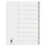 Marbig Dividers 1 to 10 Tab PP A4 Grey