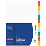 Avery Dividers Insertable 10 Tab A4 White