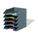 Cumberland Durable Varicolor Document 5 Trays Grey 5 Set