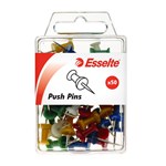 Esselte Push Pins Assorted Colours 50 Pack