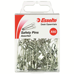 Esselte Safety Pins Assorted 60 Pack