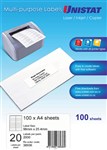 Unistat Multi Use 20UP Labels 100 Box