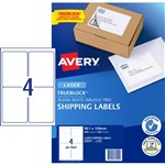 Avery L7169 TrueBlock Laser Shipping Labels 4UP 100 Box