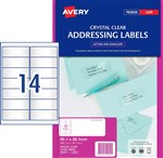 Avery L756325 Laser Labels 14UP Clear 25 Pack