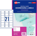 Avery L7560 Laser Labels 21UP Clear 25 Pack