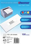 Unistat 38948 Multi Use 45Up Labels 100 Box