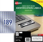 Avery L6008 Inkjet Labels 254x10mm Silver 20 Pack