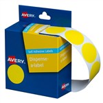 Avery Dispenser Dot Stickers 24mm Diameter Yellow 500 Pack 5 per Box
