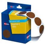 Avery Self Adhesive Label Circle 24mm Brown 500 Pack