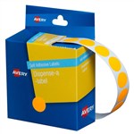 Avery Dispenser Dot Stickers 14mm Fluro Orange 700 Box 5 per Box