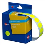 Avery Dispenser Dot Stickers 14mm Fluro Yellow 700 Pack