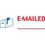 Xstamper 2025 Icon Emailed With Date Blue Red