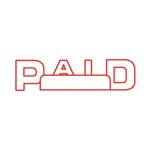 Shiny Stamp SEN2012 Pre Inked Paid Outline with Date Red