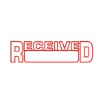 Shiny Stamp Pre Inked Recieved Outline with Date Red