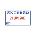 Shiny Stamp S407 Self Inking Dater Entered Blue and Red
