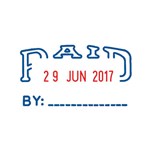 Shiny Stamp S401 Self Inking Dater Blue and Red Paid