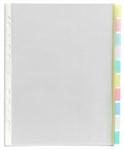 Marbig Divider A4 10 Tab Pocket Coloured Clear