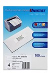 Unistat 38944 Trim 4Up Label 508 x 189mm Box 100