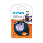 Dymo LetraTag Tape Plastic Clear 12mm x 4m Each