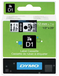 Dymo D1 Label Tape Black on Clear 12mm x 7m Each