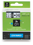 Dymo D1 Label Tape Black on White 19mm x 7m Each