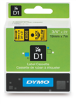 Dymo D1 Label Tape Black on Yellow 19mm x 7m Each