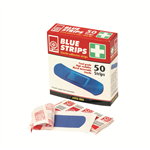 First Aiders Choice Extra Wide Plastic Strips Blue 50 Box