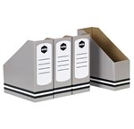 Marbig Magazine Box 245x104x280mm Grey 4 Pack
