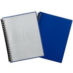 Marbig Refillable Display Book Clearfront 20 Pocket A4 Blue 20 per Pack