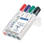 Staedtler 351 Lumocolor Whiteboard Marker Bullet Assorted Wallet 4